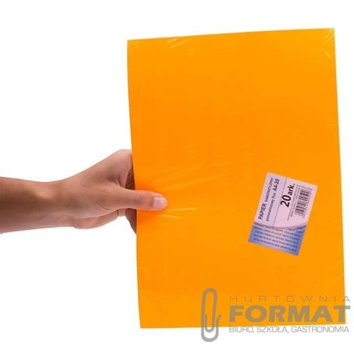 Kreska Papier samoprzylepny Pomarań fluo A4 20 ark 1