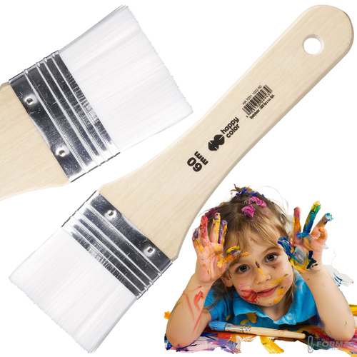 PĘDZEL NYLONOWY BIAŁY PŁASKI HOBBY HAPPY COLOR 7251 60 mm 1