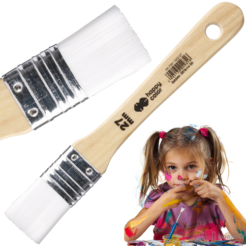 PĘDZEL NYLONOWY BIAŁY PŁASKI HOBBY HAPPY COLOR 7251 27 mm 1