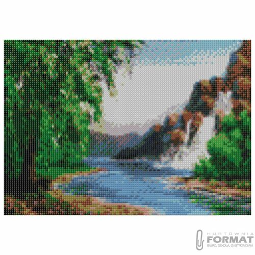 Zestaw kreatywny Flamingo Line Diamentowa mozaika 30x40cm Wodospad (TMS12056) 1