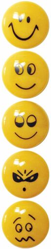 Magnes Fun&Joy Smiley okrągły pomarańczowy śr. 29mm 5 sztuk 1