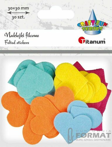 Naklejka (nalepka) Titanum Craft-Fun Series filcowe serca (5007B) 1
