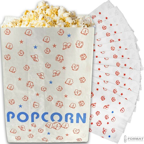 TOREBKI DUŻE OPAKOWANIA NA POPCORN PRZEKĄSKI 220x140x80mm 200szt 1