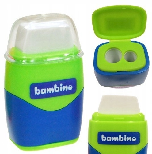 Temperówka podwójna BAMBINO z gumką 2w1 1