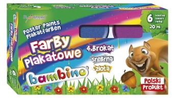 FARBY PLAKATOWE BROKATOWE BAMBINO 6 KOLORÓW 1