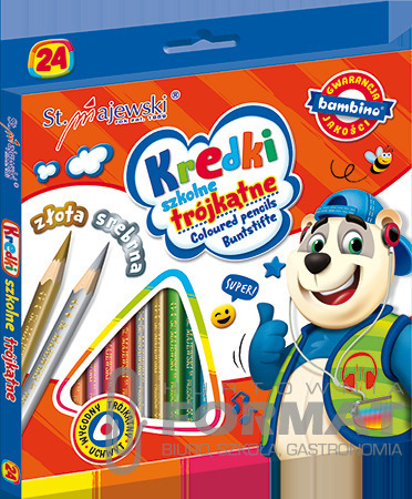 Bambino Kredki szkolne trójkątne 24 kolory 1