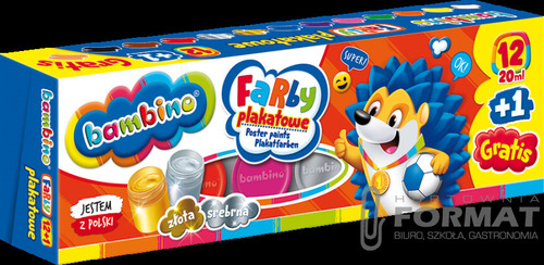 Bambino Farby plakatowe 20 ml 12 kolorów 1