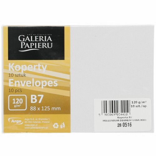 Koperta Galeria Papieru millenium diamentowa biel B7 biały diamentowy (280516) 10 sztuk 1