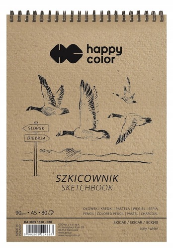 HAPPY COLOR Szkicownik na spirali A5 Ptaki 80 kart 1