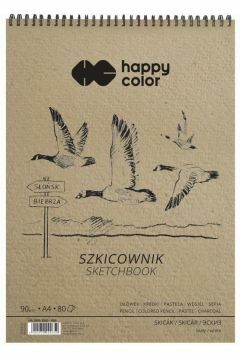 Szkicownik na spirali PTAKI A4, biały, 80 ark, 90g 1