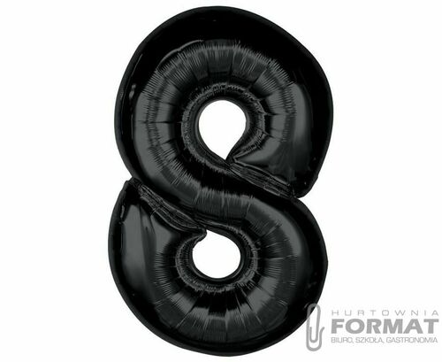#BFC25 Balon foliowy Smart, cyfra 8, czarna, 92 cm 1
