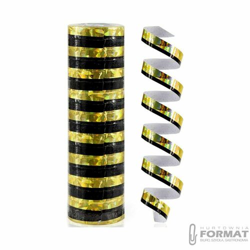 Serpentyna holograficzna złoto-czarna - 4 m/ 1 szt 1