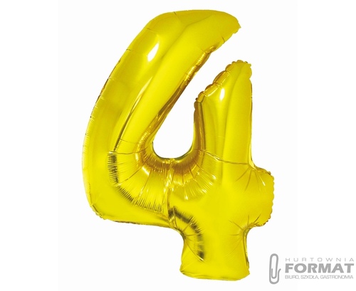 Balon foliowy Smart, Cyfra 4, złota, 76 cm 1