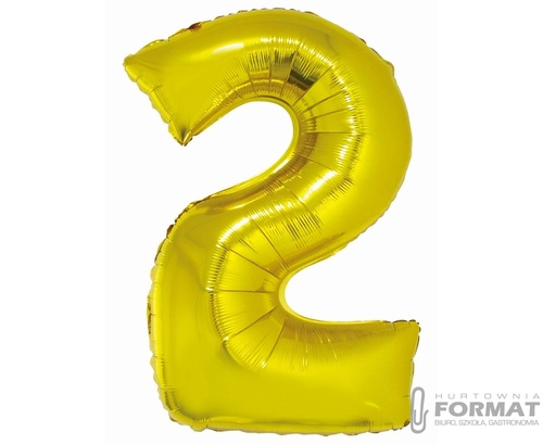 Balon foliowy Smart, Cyfra 2, złota, 76 cm 1