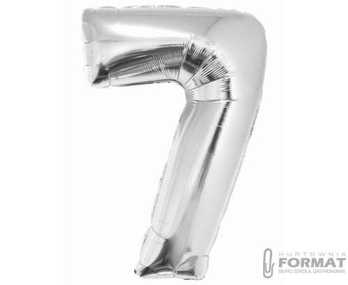 Balon foliowy Smart, Cyfra 7, srebrna, 76 cm 1
