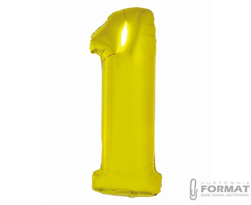Balon foliowy Smart, Cyfra 1, złota, 76 cm 1