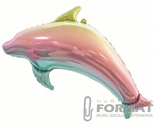 Balon foliowy DELFIN, tęczowy - 93 cm 1