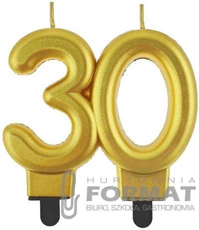Świeczka cyferka 30 złota 1