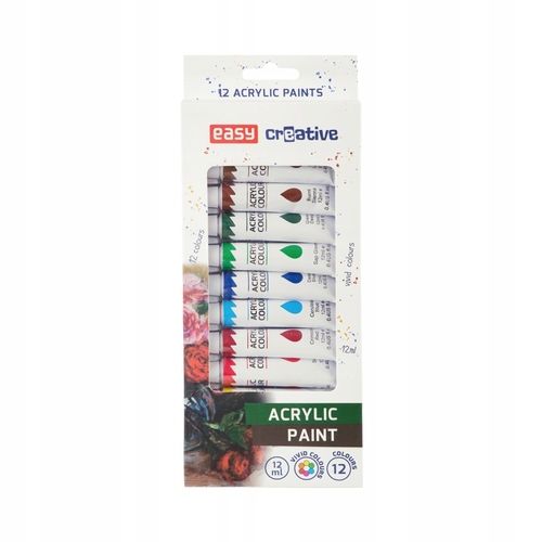 FARBY AKRYLOWE EASY 12 KOLORÓW 12 ML AKRYL 1