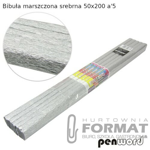 BIBUŁA MARSZCZONA SREBRNA DŁUGA 50x200 a'5 1