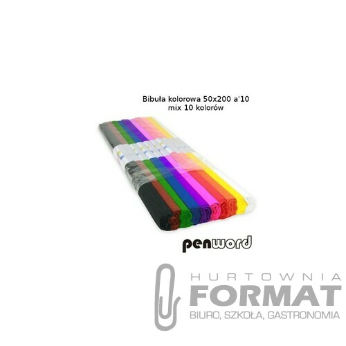 BIBUŁA MARSZCZONA DŁUGA 50x200 a'10 MIX 10 KOLORÓW SET-1 1