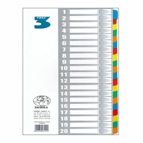 TRES PRZEKŁADKA LAMINOWANA A4 20 kolorów 1