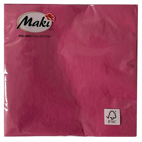 SERWETKI PAPIEROWE 33x33 CM 20szt TRZYWARSTWOWE PREMIUM FUKSJA 1