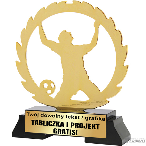 Puchar złoty trofeum nagroda statuetka dla piłkarza 3d + GRAWER 18,5cm 1