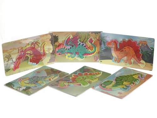 Układanka Puzzle drewniane Dinozaury 543706 mix ce 1