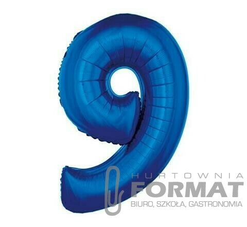 Balon foliowy "Cyfra 9", niebieska, 85 cm 1