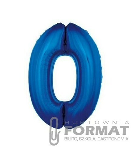 Balon foliowy "Cyfra 0" niebieska 85 cm 1
