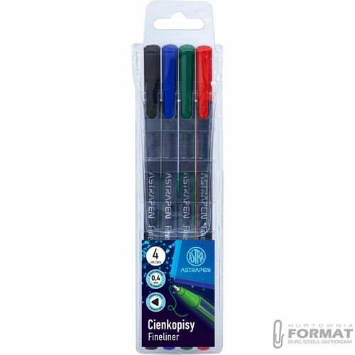 Cienkopisy trójkątne 0.4mm 4 kolory Astra 1
