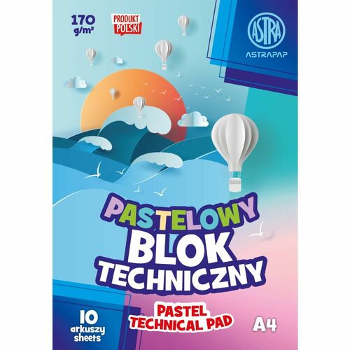 Blok techniczny Astrapap kolorowy pastel A4 kolorowy 170g 10k (106022003) 1