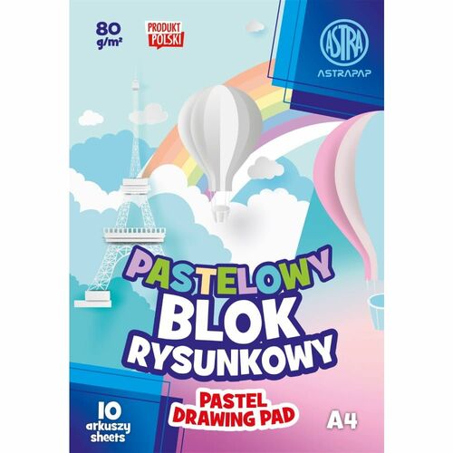 Blok rysunkowy Astrapap kolorowy pastel A4 kolorowy 80g 10k (106022001) 1