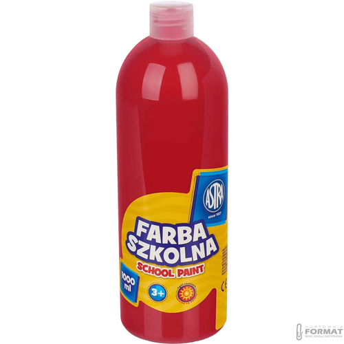 Farba szkolna Astra 1000 ml - czerwona 1