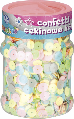 KONFETTI CEKINOWE KÓŁKA mix kolorów pas 100G ASTRA 1