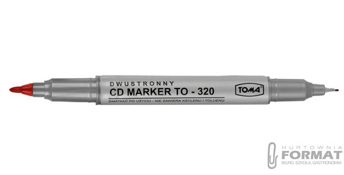 Dwustronny CD Marker TOMA TO-320 - czerwony 1
