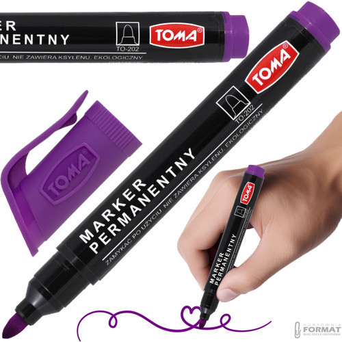 MARKER PERMANENTNY OKRĄGŁY TOMA TO-202 FIOLETOWY 1,5mm MAZAK PISAK 1