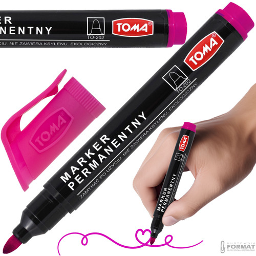 MARKER PERMANENTNY OKRĄGŁY TOMA TO-202 RÓŻOWY 1,5mm MAZAK PISAK 1