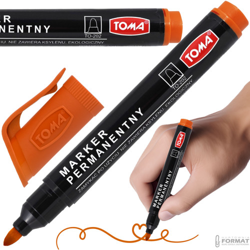 MARKER PERMANENTNY OKRĄGŁY TOMA TO-202 POMARAŃCZOWY 1,5mm MAZAK PISAK 1