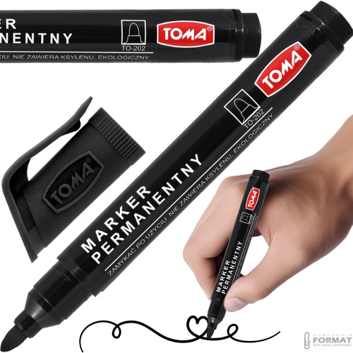 MARKER PERMANENTNY OKRĄGŁY TOMA TO-202 CZARNY 1,5mm MAZAK PISAK 1