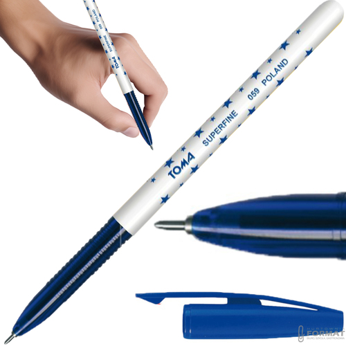 DŁUGOPIS TOMA SUPERFINE TO-059 W GWIAZDKI NIEBIESKI 0,5mm 1