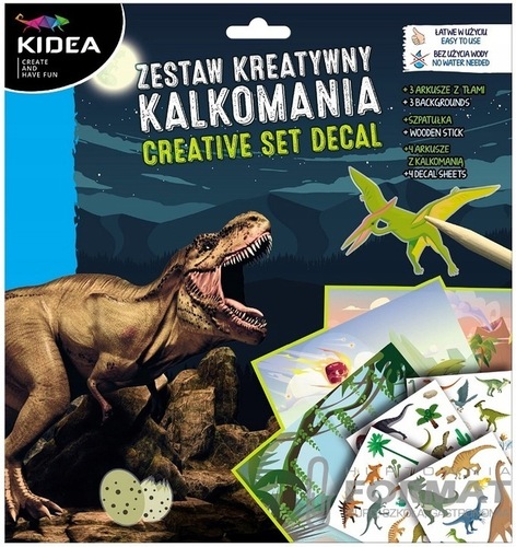 Zestaw kreatywny KALKOMANIA Dinozaury KIDEA 1