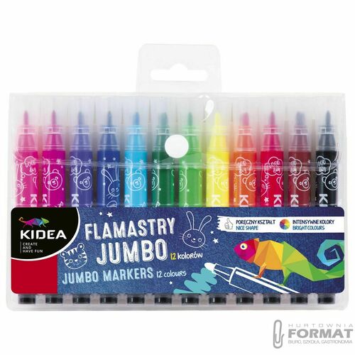 Derform Flamastry Jumbo Kidea 12 kolorów 1