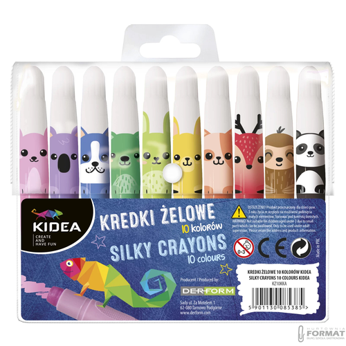 Derform Kredki żelowe Kidea 10 kolorów 1