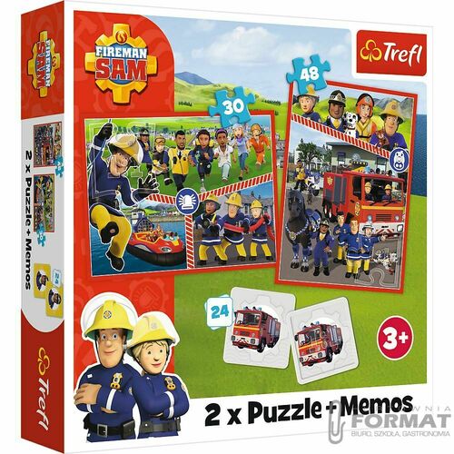 Puzzle 2w1 + memos Drużyna Strażaka Sama 93334 Tre 1