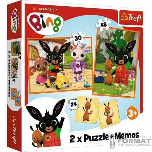 Puzzle 2w1 + memos Bing z przyjaciółmi 93332 Trefl 1