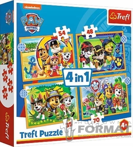 Puzzle 4w1 Wakacyjny Psi Patrol PAW PATROL 34395 T 1