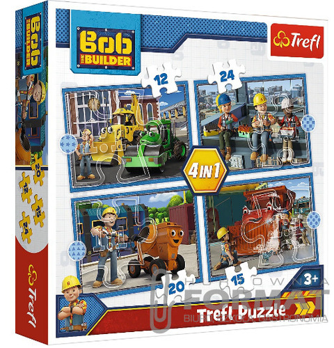 PUZZLE 4W1 BOB BUDOWNICZY PRACOWITY DZIEŃ TREFL 1