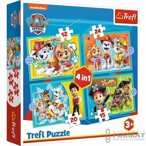 Puzzle 4w1 Wesoła ekipa Psiego Patrolu. Paw Patrol 1